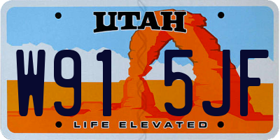 UT license plate W915JF