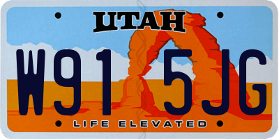 UT license plate W915JG