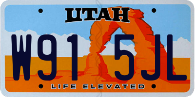 UT license plate W915JL