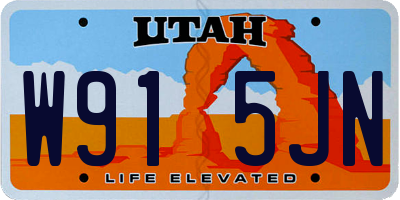 UT license plate W915JN