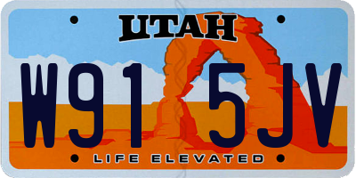 UT license plate W915JV