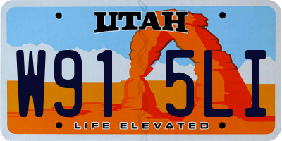 UT license plate W915LI