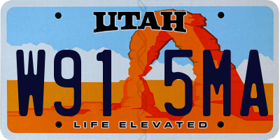 UT license plate W915MA