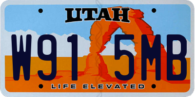 UT license plate W915MB