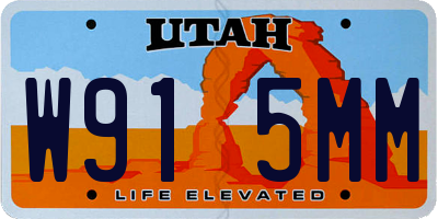 UT license plate W915MM