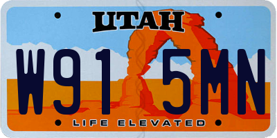 UT license plate W915MN