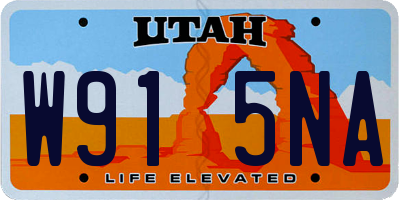 UT license plate W915NA