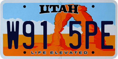 UT license plate W915PE