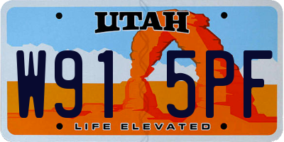 UT license plate W915PF