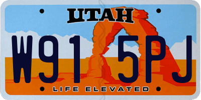 UT license plate W915PJ