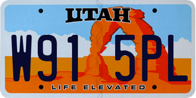 UT license plate W915PL
