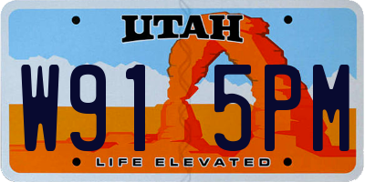 UT license plate W915PM