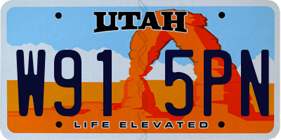 UT license plate W915PN