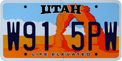 UT license plate W915PW