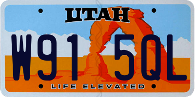 UT license plate W915QL