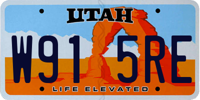 UT license plate W915RE