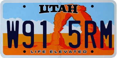UT license plate W915RM