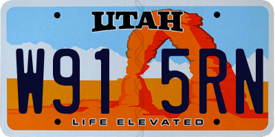UT license plate W915RN