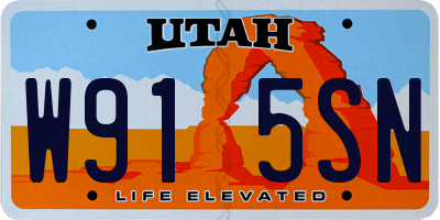UT license plate W915SN