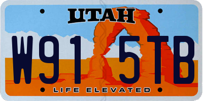 UT license plate W915TB