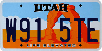 UT license plate W915TE