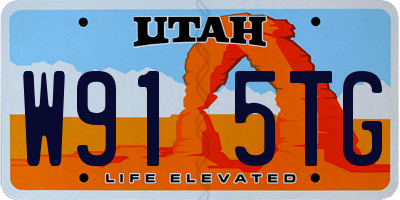 UT license plate W915TG