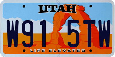 UT license plate W915TW