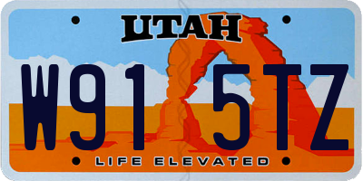 UT license plate W915TZ