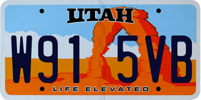 UT license plate W915VB