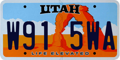 UT license plate W915WA
