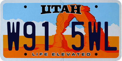 UT license plate W915WL