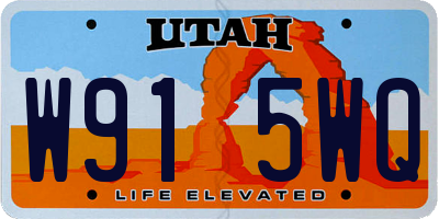UT license plate W915WQ