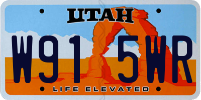 UT license plate W915WR