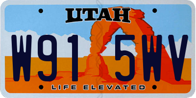 UT license plate W915WV