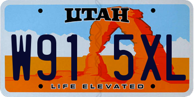 UT license plate W915XL