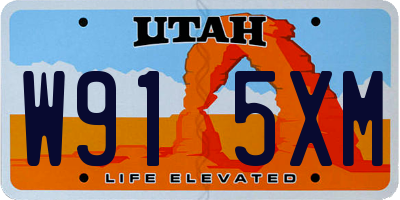 UT license plate W915XM