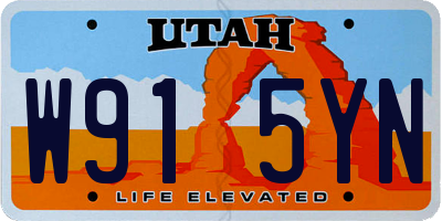 UT license plate W915YN