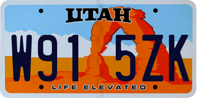 UT license plate W915ZK