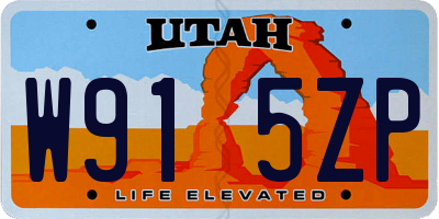 UT license plate W915ZP