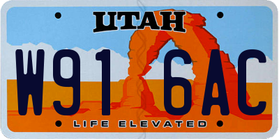 UT license plate W916AC