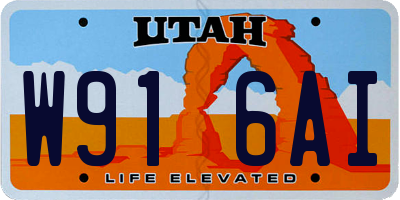 UT license plate W916AI