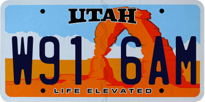 UT license plate W916AM
