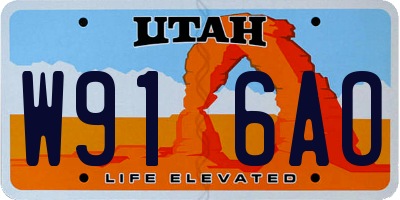 UT license plate W916AO