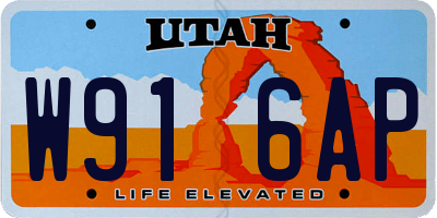 UT license plate W916AP