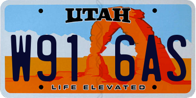 UT license plate W916AS