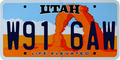 UT license plate W916AW