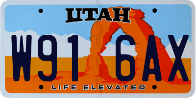 UT license plate W916AX