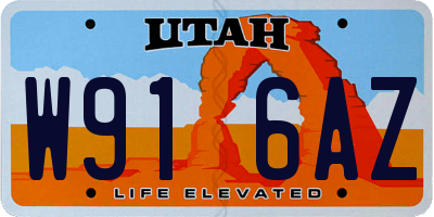 UT license plate W916AZ
