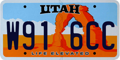 UT license plate W916CC