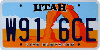 UT license plate W916CE